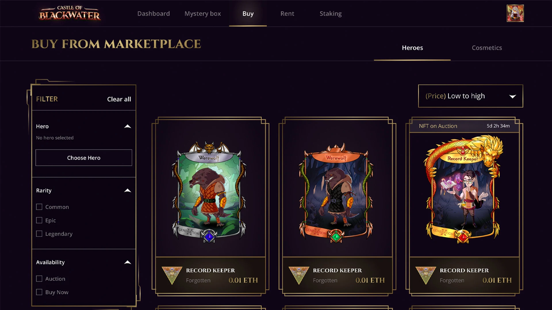 Castle of Blackwater NFT Marketplace