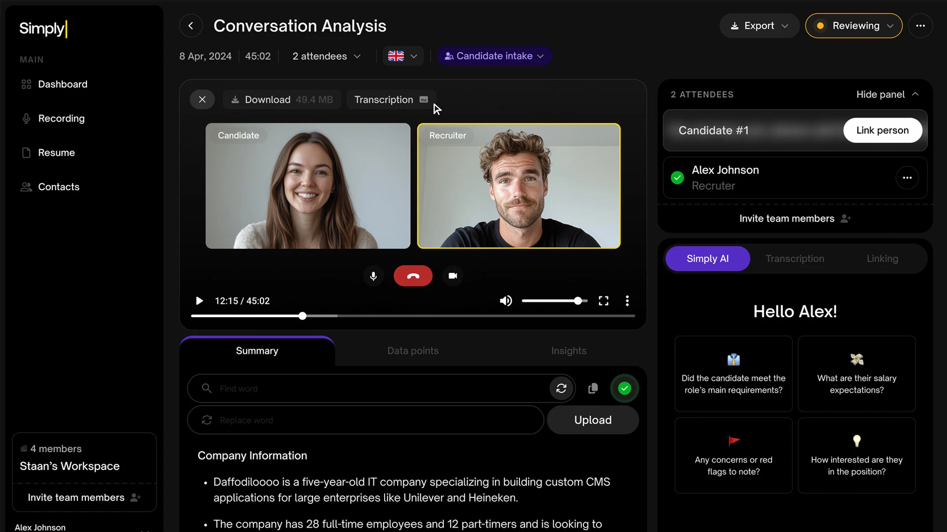 Simply AI Recruitment Platform